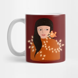 Welcoming the Christmas bird Mug